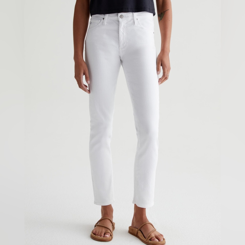 ADRIANO GOLDSCHMIED AG Prima CIGARETTE LEG White Denim Lightweight Jeans Size 29